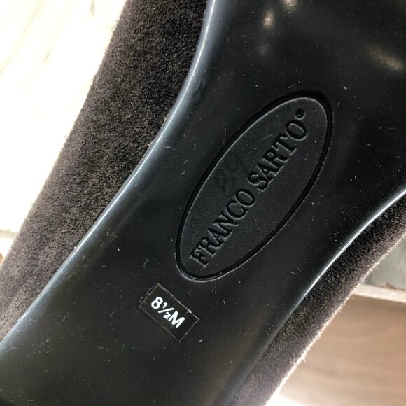 Franco Sarto Heeled Loafers Womens 8.5M Brown Suede Slip On Shoes - Picture 8 of 11